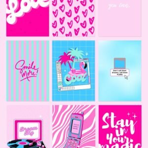 Barbiecore aesthetic high-resolution DIGITAL images (with their editable Canva template)