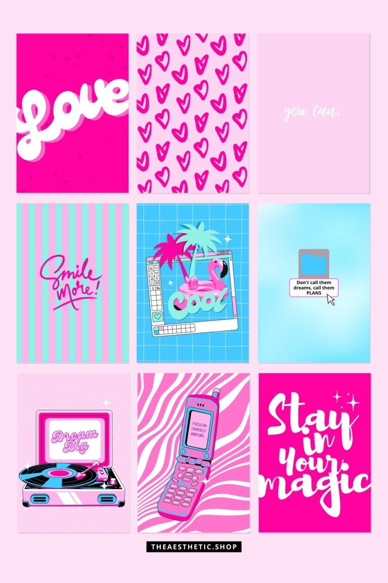 Barbiecore aesthetic high-resolution DIGITAL images (with their editable Canva template)