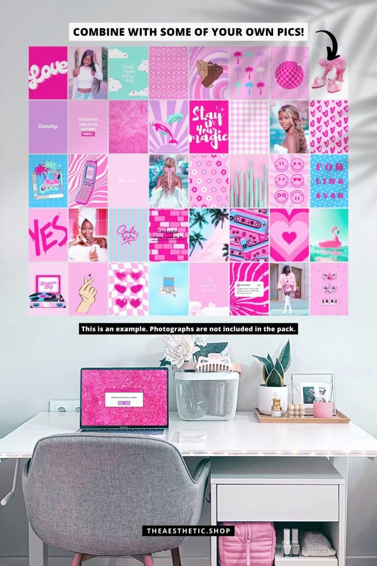 Barbiecore aesthetic high-resolution DIGITAL images (with their editable Canva template)