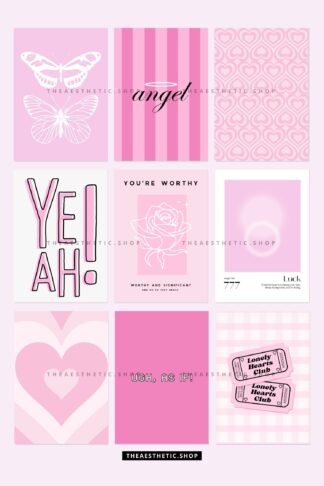 30 Perfect Pink aesthetic high-resolution DIGITAL images (with editable Canva template) 2