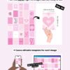 Pink Aesthetic Wall Collage Digital Images + Editable Canva Templates