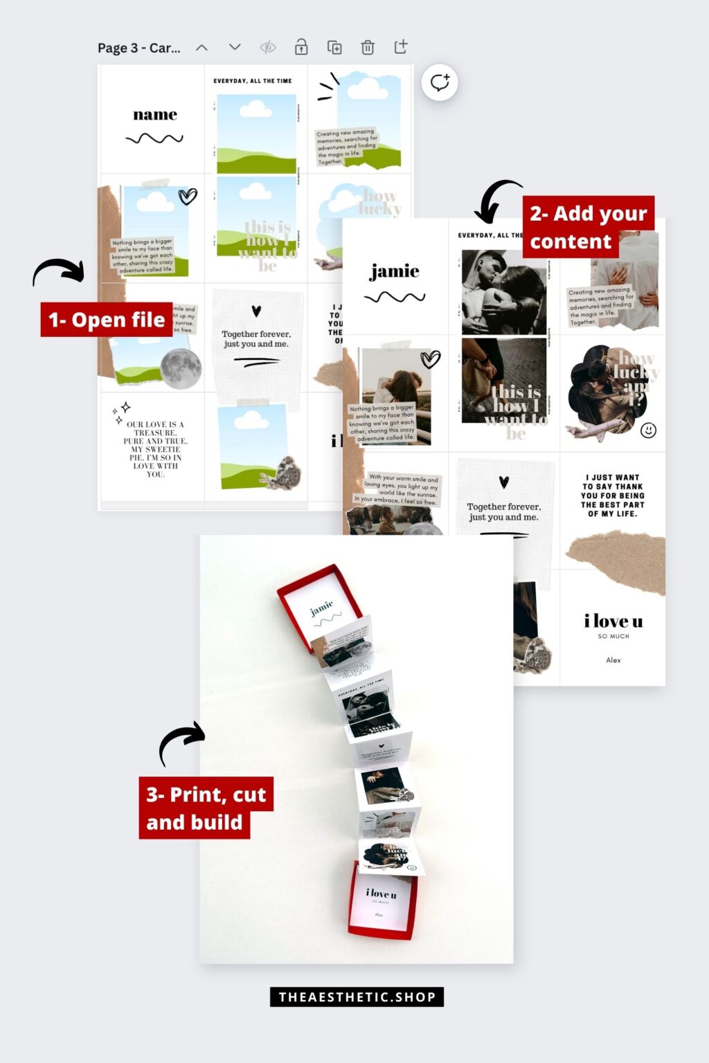 Valentine's Day DIY gift kit Canva templates