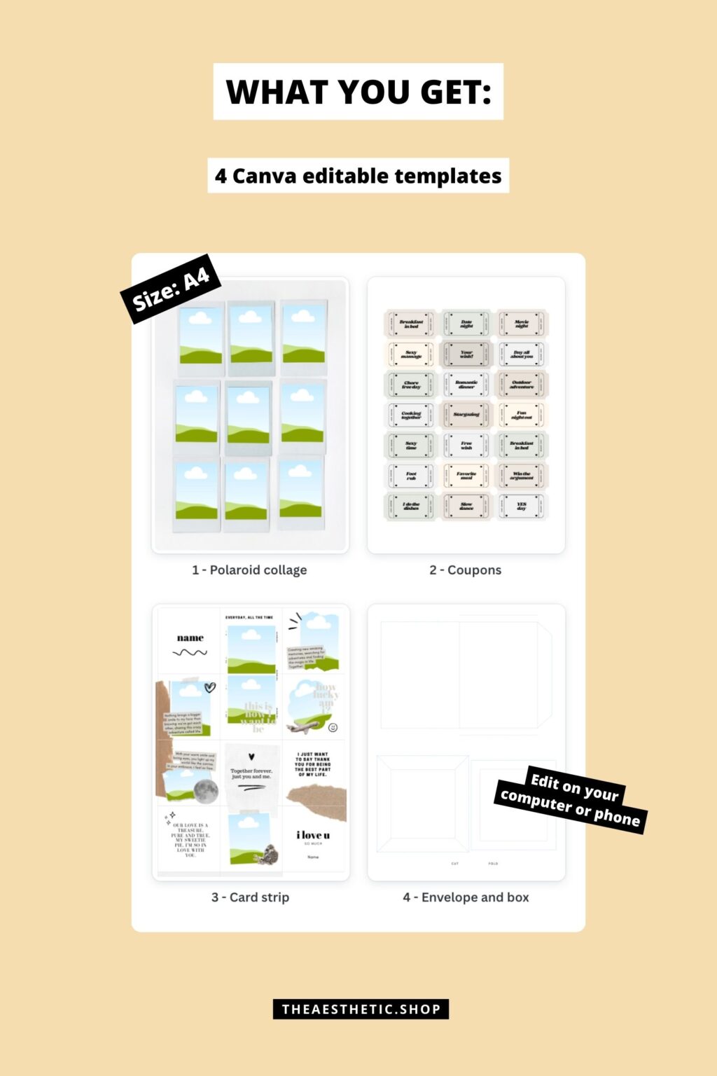 Valentine's Day DIY gift kit Canva templates