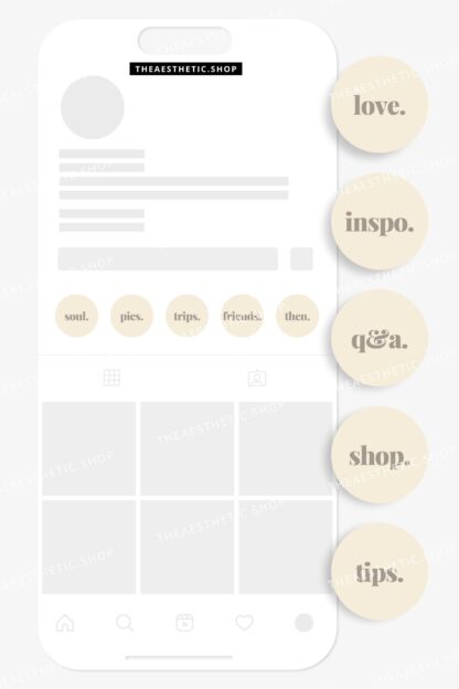 Vanilla Girl Aesthetic Instagram highlight covers ready-to-use + editable Canva template to create custom highlights