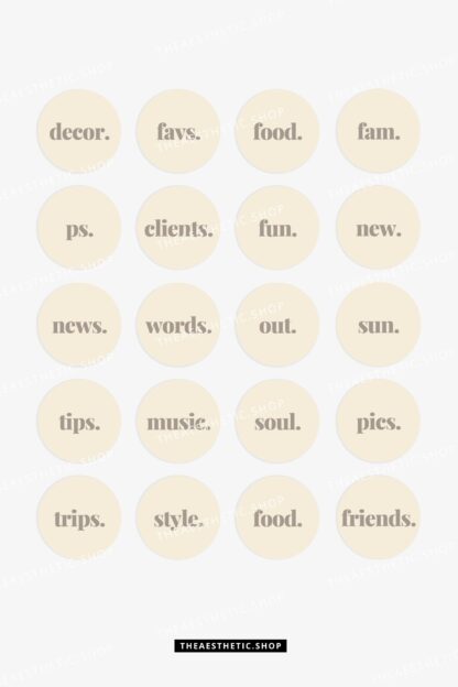 Vanilla Girl Aesthetic Instagram highlight covers ready-to-use + editable Canva template to create custom highlights