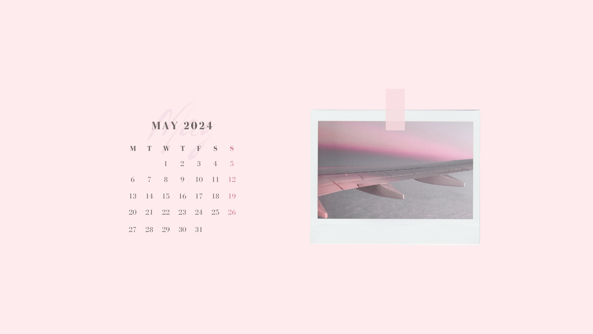 may 2024 that girl aesthetic desktop background wallpaper calendar