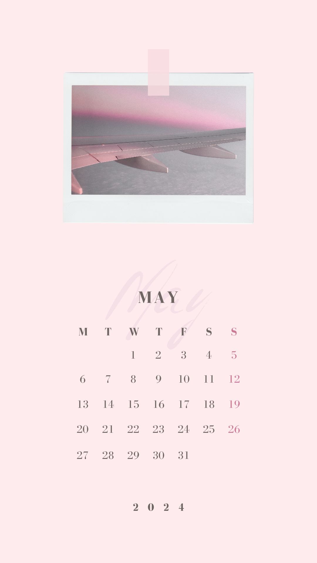 may 2024 that girl aesthetic phone background wallpaper calendar