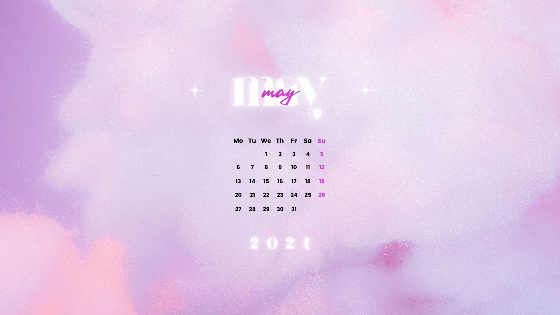 may 2024 y2k aesthetic desktop background wallpaper calendar