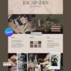 Dark Academia Aesthetic Canva editable brand board - Includes logo, color palette, aesthetic, fonts & more