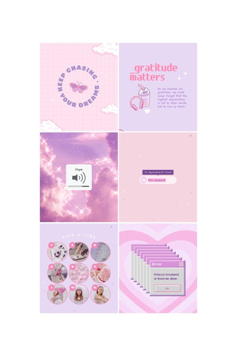 Easy-to-Edit Kawaii Aesthetic Social Media Canva Templates 6 30 Easy-to-Edit Kawaii Aesthetic Social Media Canva Templates - to use on Stories, Reels or feed