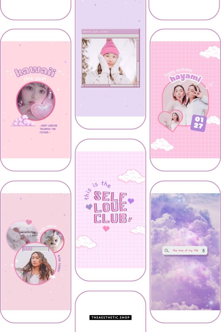Easy-to-Edit Kawaii Aesthetic Social Media Canva Templates 7 30 Easy-to-Edit Kawaii Aesthetic Social Media Canva Templates - to use on Stories, Reels or feed