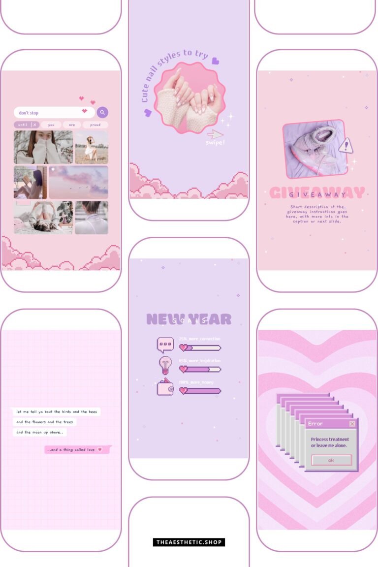 Easy-to-Edit Kawaii Aesthetic Social Media Canva Templates 9 30 Easy-to-Edit Kawaii Aesthetic Social Media Canva Templates - to use on Stories, Reels or feed