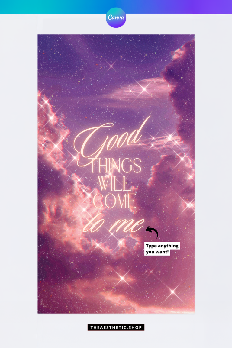 Sparkly sky quote aesthetic Canva template