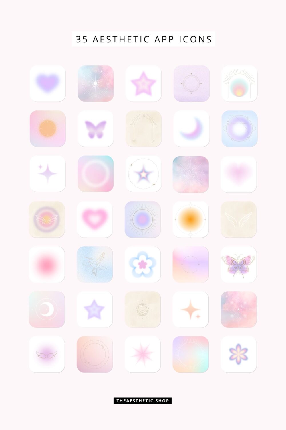 Angel Aura Aesthetic Customization Kit - App icons, wallpapers, Canva templates, aesthetic images, streaming pack and more