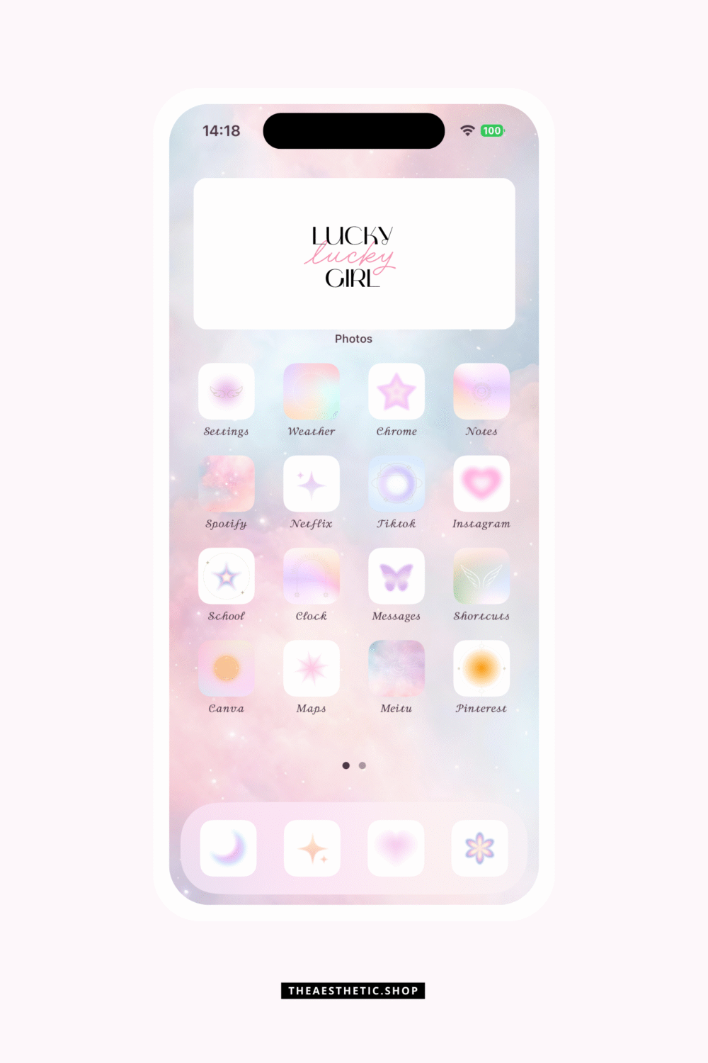 Angel Aura Aesthetic Customization Kit - App icons, wallpapers, Canva templates, aesthetic images, streaming pack and more