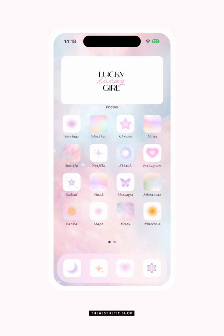 Angel Aura Aesthetic Customization Kit 2b Angel Aura Aesthetic Customization Kit - App icons, wallpapers, Canva templates, aesthetic images, streaming pack and more
