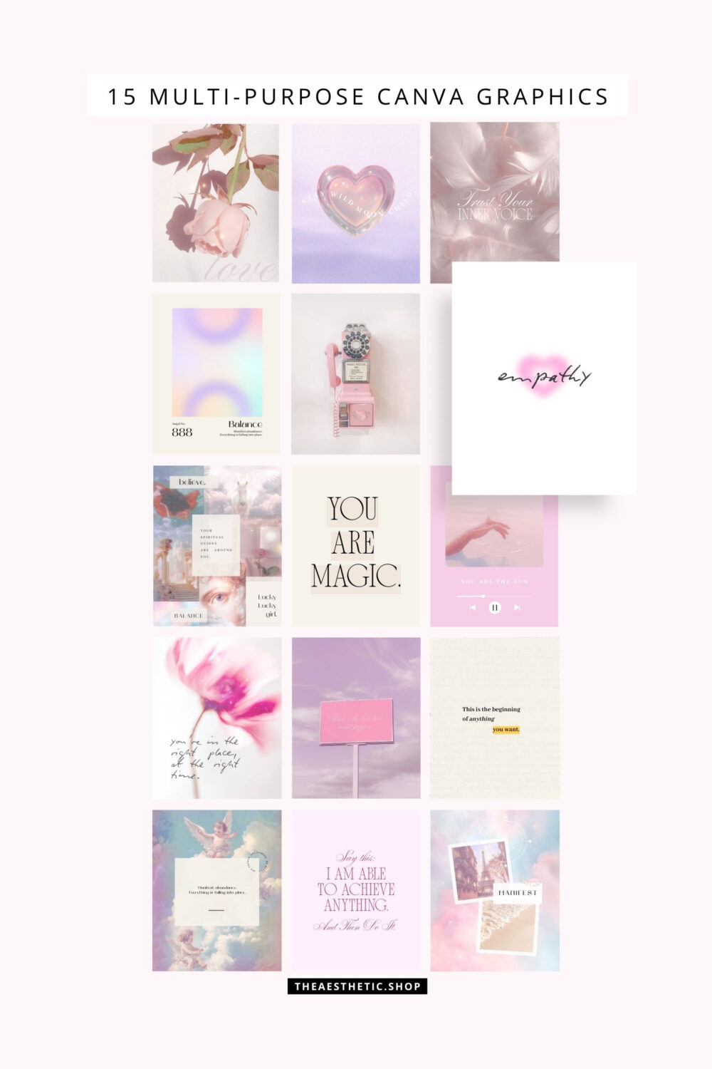 Angel Aura Aesthetic Customization Kit - App icons, wallpapers, Canva templates, aesthetic images, streaming pack and more