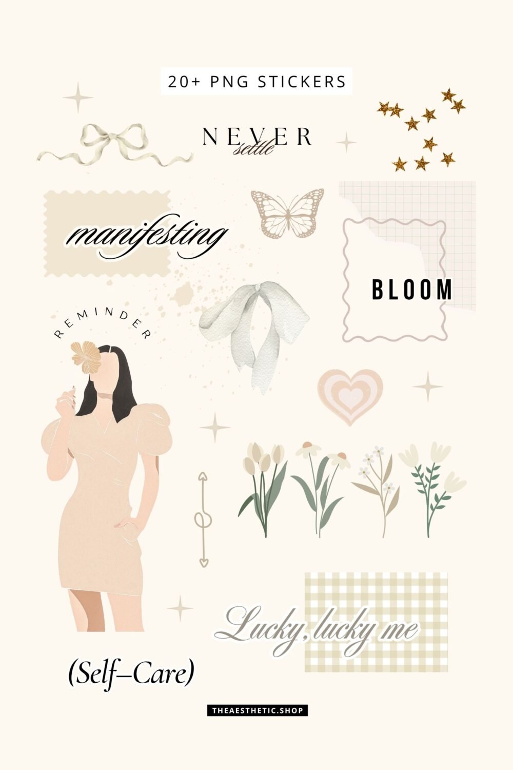Vanilla Girl Aesthetic Customization Kit: Phone + desktop icons, graphics, images and more