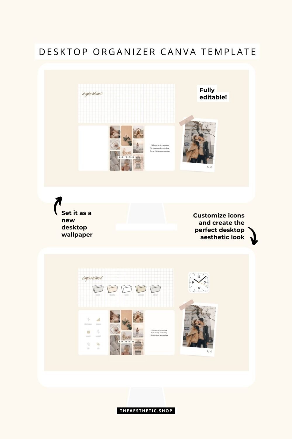 Vanilla Girl Aesthetic Customization Kit: Phone + desktop icons, graphics, images and more