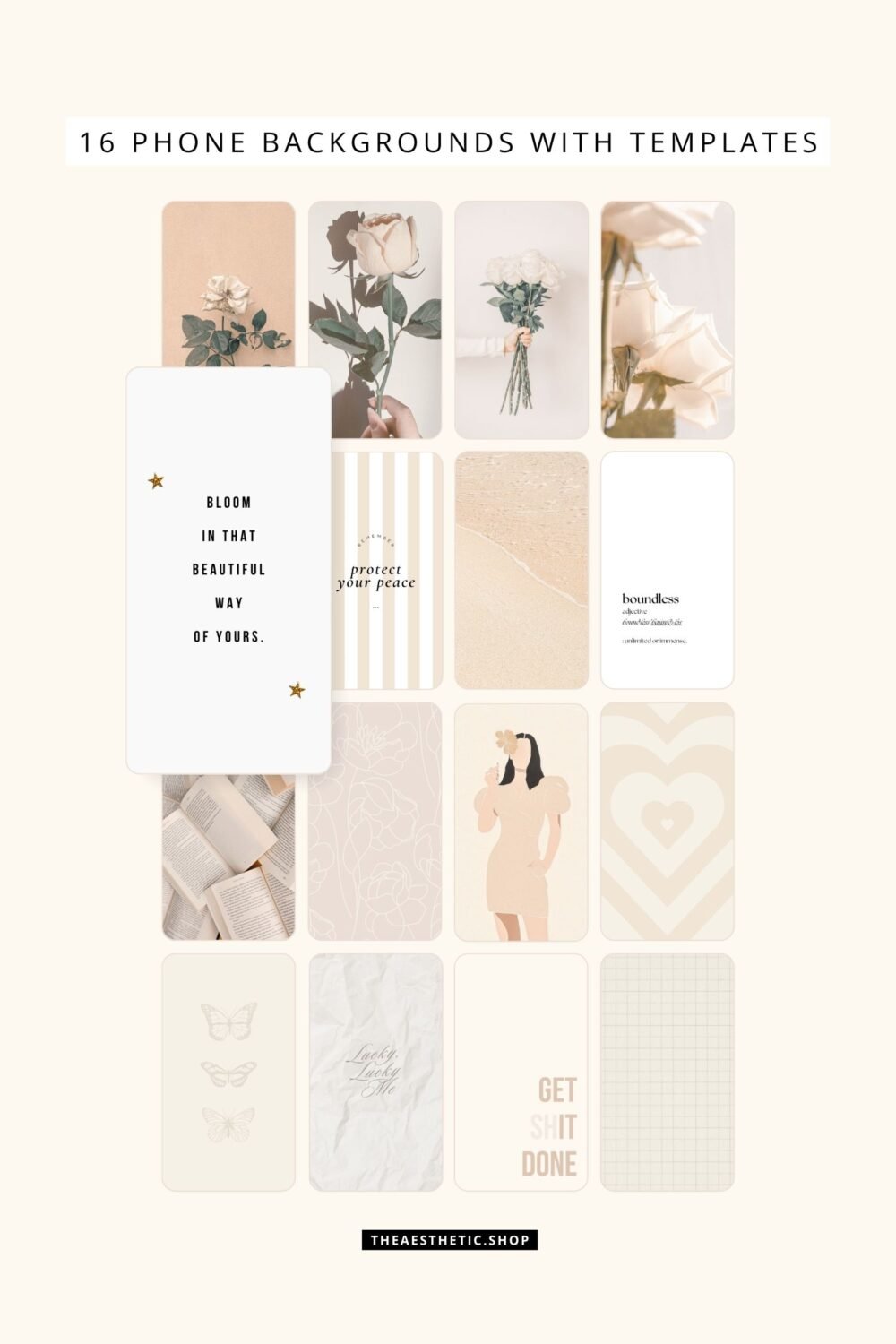 Vanilla Girl Aesthetic Customization Kit: Phone + desktop icons, graphics, images and more