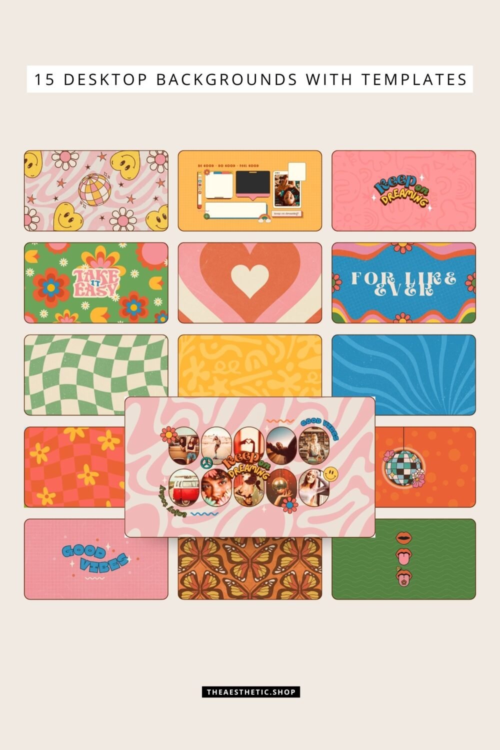 Groovy Aesthetic Customization Kit: Phone + desktop icons, graphics, images and more