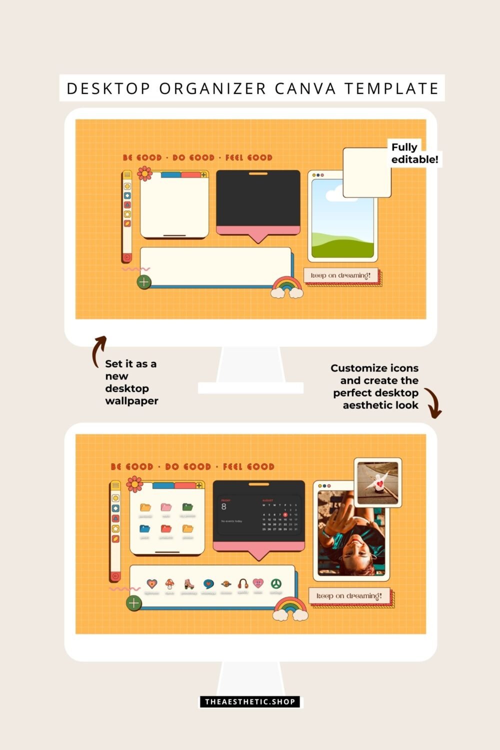 Groovy Aesthetic Customization Kit: Phone + desktop icons, graphics, images and more