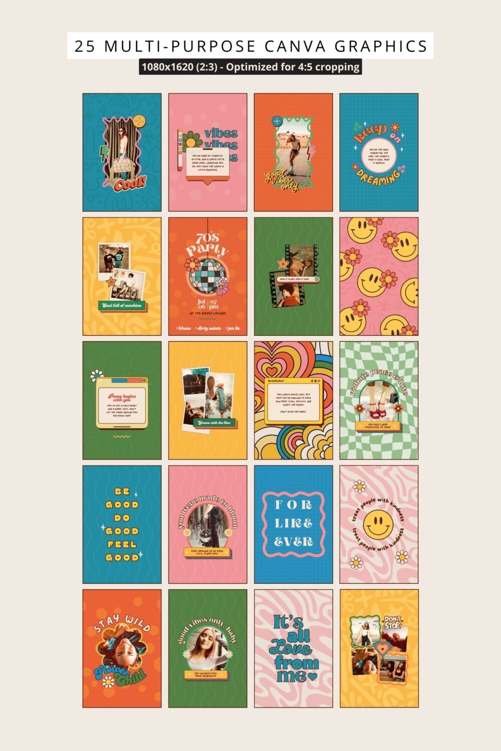 Groovy Aesthetic Customization Kit: Phone + desktop icons, graphics, images and more
