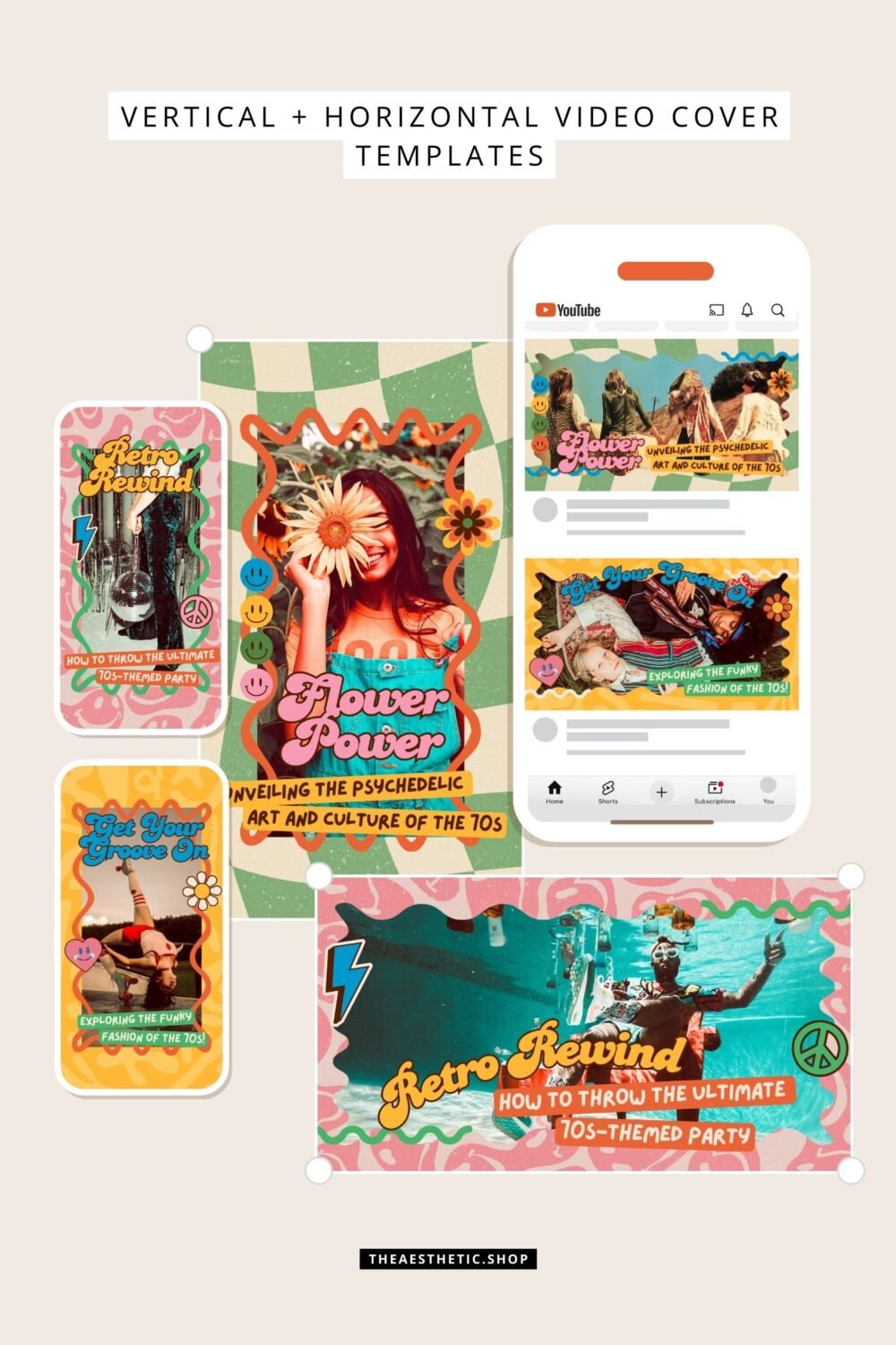 Groovy Aesthetic Customization Kit: Phone + desktop icons, graphics, images and more