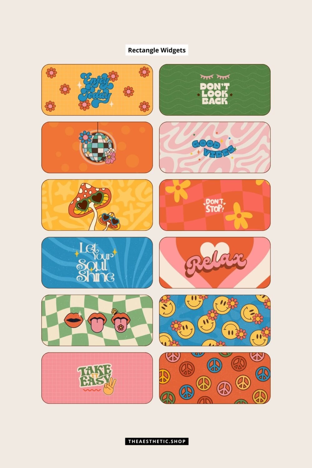 Groovy Aesthetic Customization Kit: Phone + desktop icons, graphics, images and more