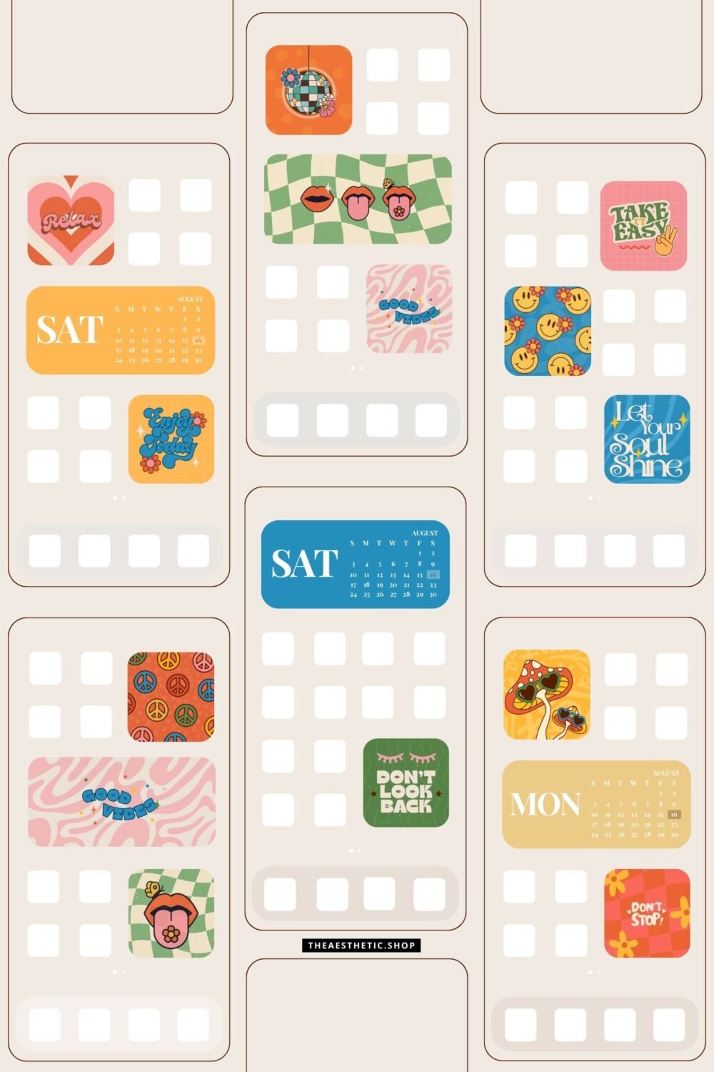 Groovy Aesthetic Customization Kit: Phone + desktop icons, graphics, images and more