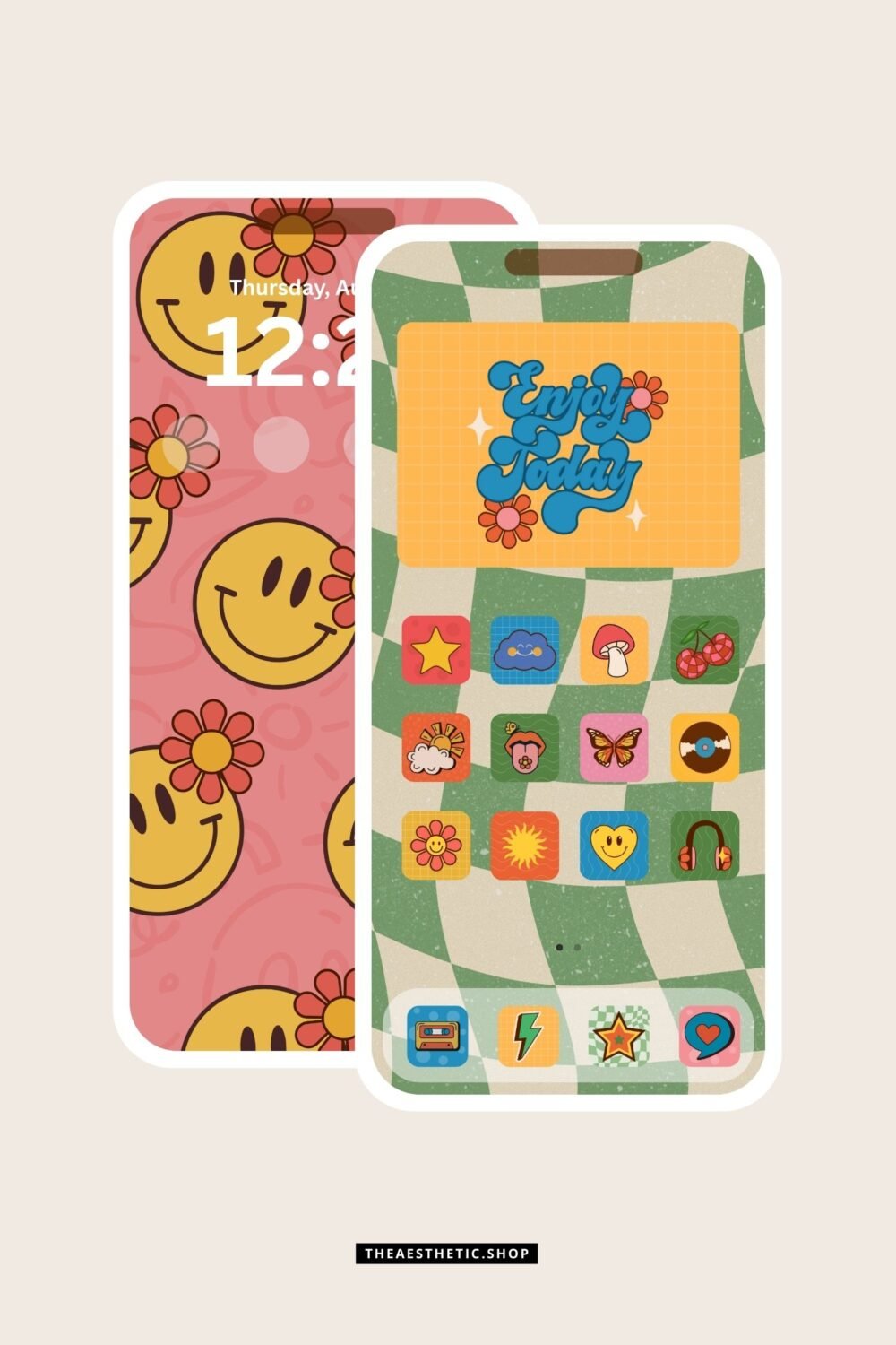 Groovy Aesthetic Customization Kit: Phone + desktop icons, graphics, images and more
