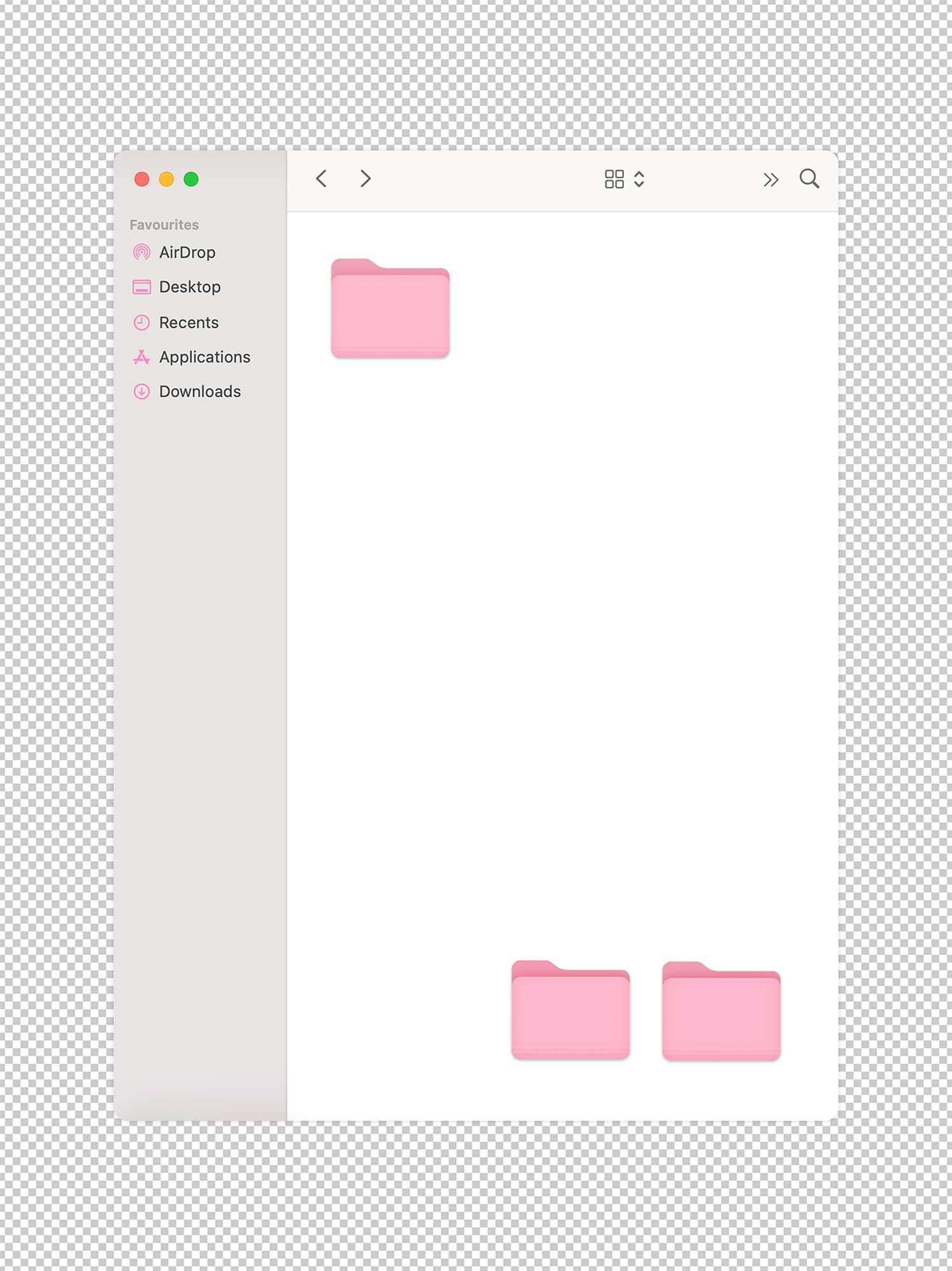 Pink Aesthetic Macbook Files Interface Window