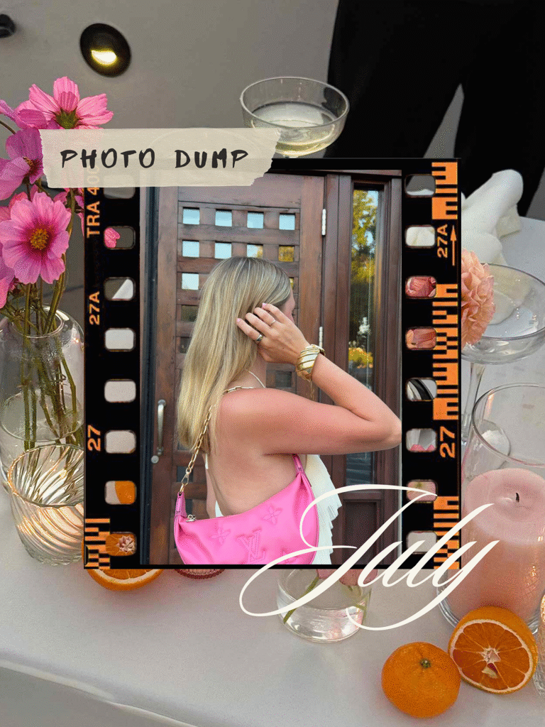 July Aesthetic photo dump collage junk journal digital scrapbook Canva template