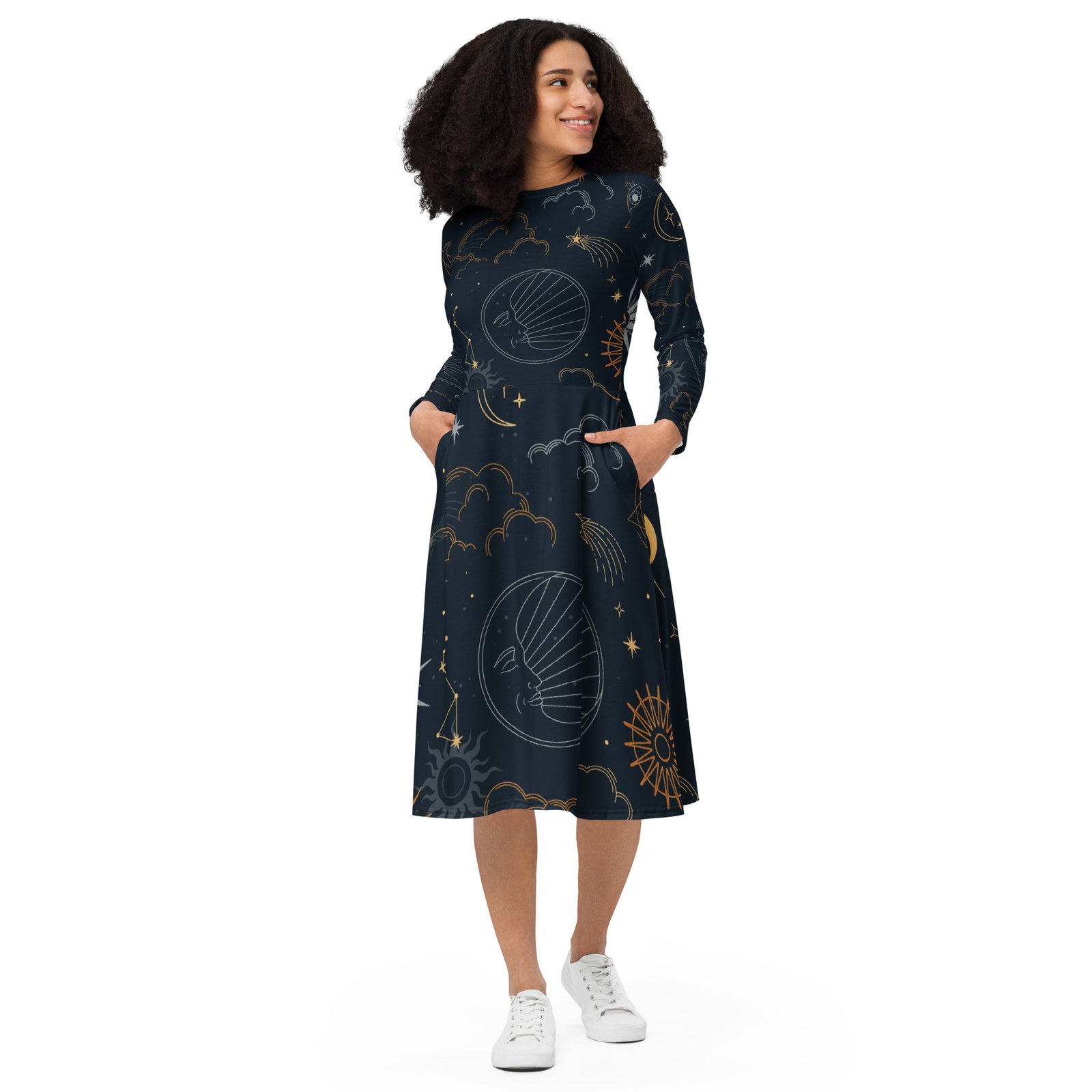 Dark Academia Long Sleeve Dress - Image 4