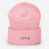 ‘L♡VE’ Pink Cuffed Beanie Aesthetic by Lucy Love Shop