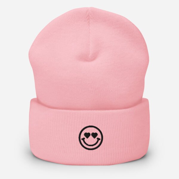 "Heart Eyes" Pink Cuffed Beanie Aesthetic by Lucy Love Shop "Heart Eyes" Pink Cuffed Beanie Aesthetic by Lucy Love Shop