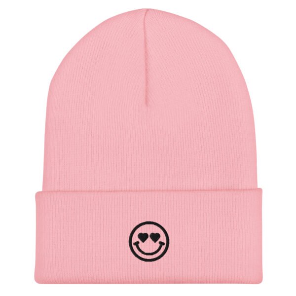 "Heart Eyes" Pink Cuffed Beanie Aesthetic by Lucy Love Shop "Heart Eyes" Pink Cuffed Beanie Aesthetic by Lucy Love Shop