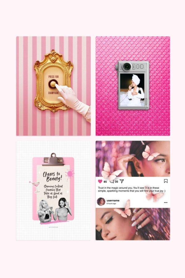 Pink Aesthetic Viral Template Pack #1