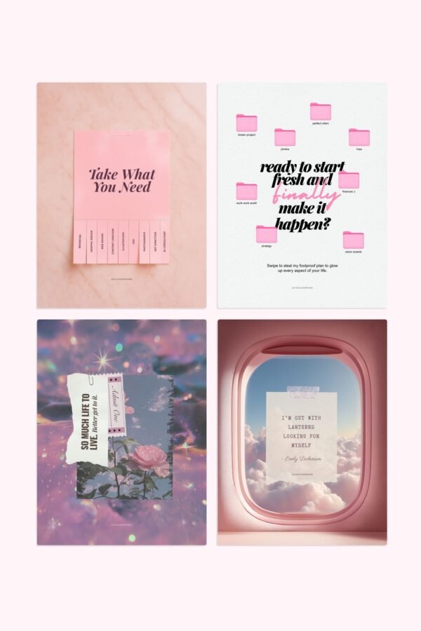 Pink Aesthetic Viral Template Pack #1