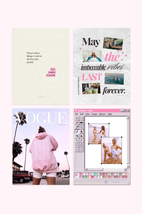 Pink Aesthetic Viral Template Pack #1