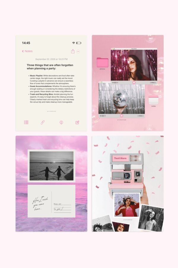 Pink Aesthetic Viral Template Pack #1