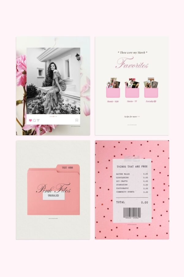 Pink Aesthetic Viral Template Pack #1