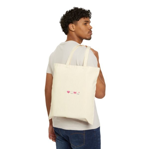Canvas Tote Bag — Minimal Pink Emoji Cute Aesthetic Design