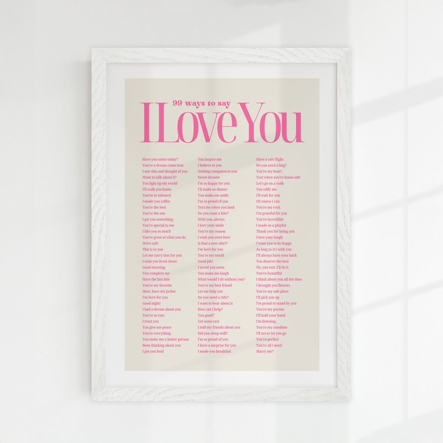 Ways to Say I Love You' A3 Framed Poster ⋆ The Aesthetic Shop