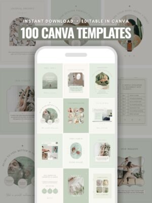 Wellness Content Kit: 100 Canva Templates for Wellness Studios & Instructors 1