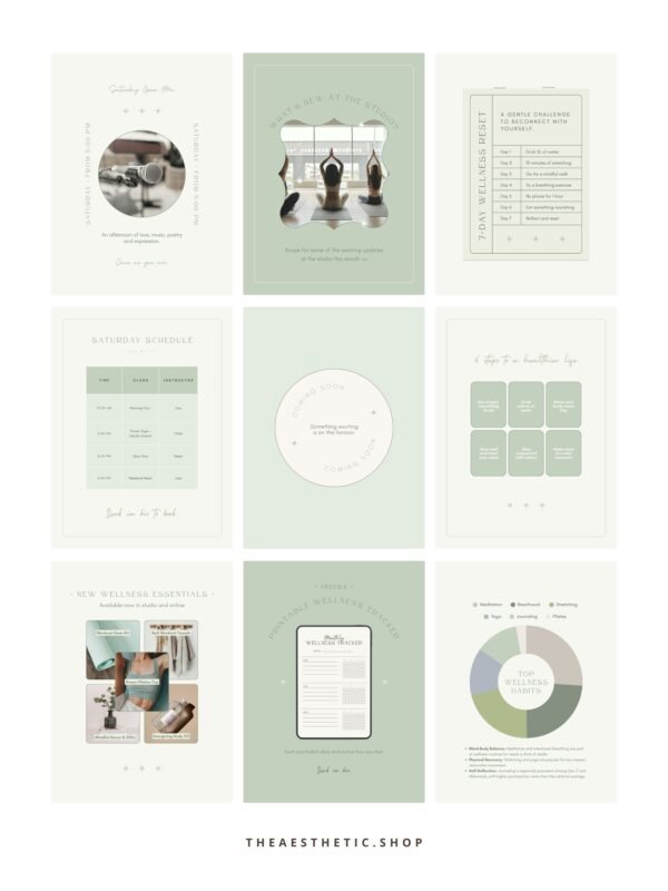 Wellness Content Kit: 100 Canva Templates for Wellness Studios & Instructors