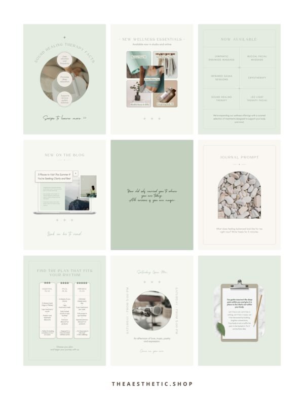 Wellness Content Kit: 100 Canva Templates for Wellness Studios & Instructors