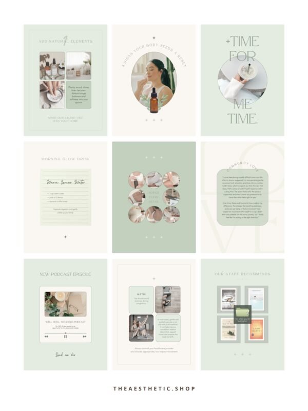 Wellness Content Kit: 100 Canva Templates for Wellness Studios & Instructors