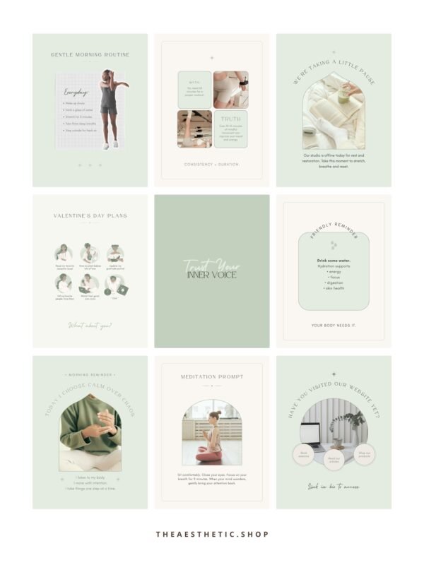 Wellness Content Kit: 100 Canva Templates for Wellness Studios & Instructors