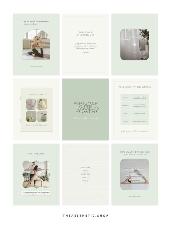 Wellness Content Kit: 100 Canva Templates for Wellness Studios & Instructors